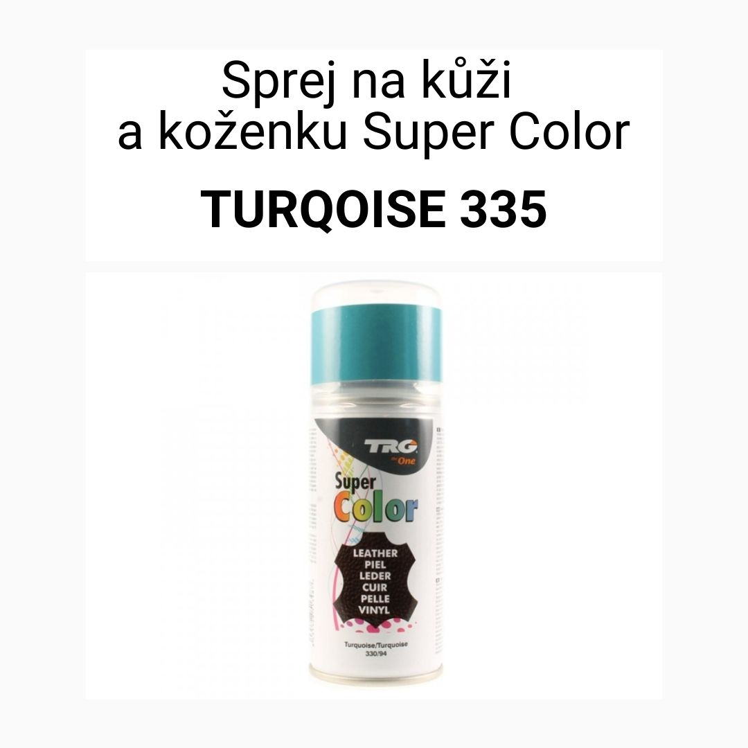 MODRÁ BARVA NA KOŽENKU VE SPREJI SUPER COLOR TRG TURQOISE 330 TYRKYSOVÝ SPREJ NA KOŽENKU